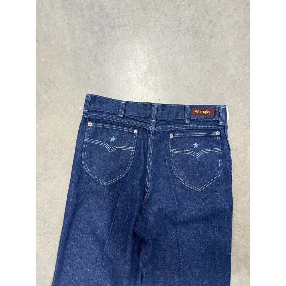 Vintage Wrangler Hallmark Wide Flare Jeans USA Made 29x35 Student Dark Wash - Picture 2 of 10